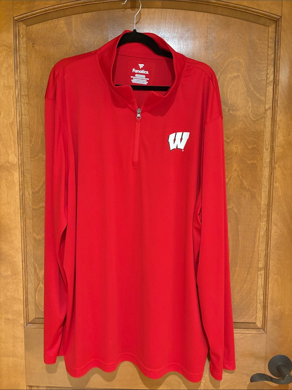 Fanatics WI Badgers Red Quarter-Zip Pullover